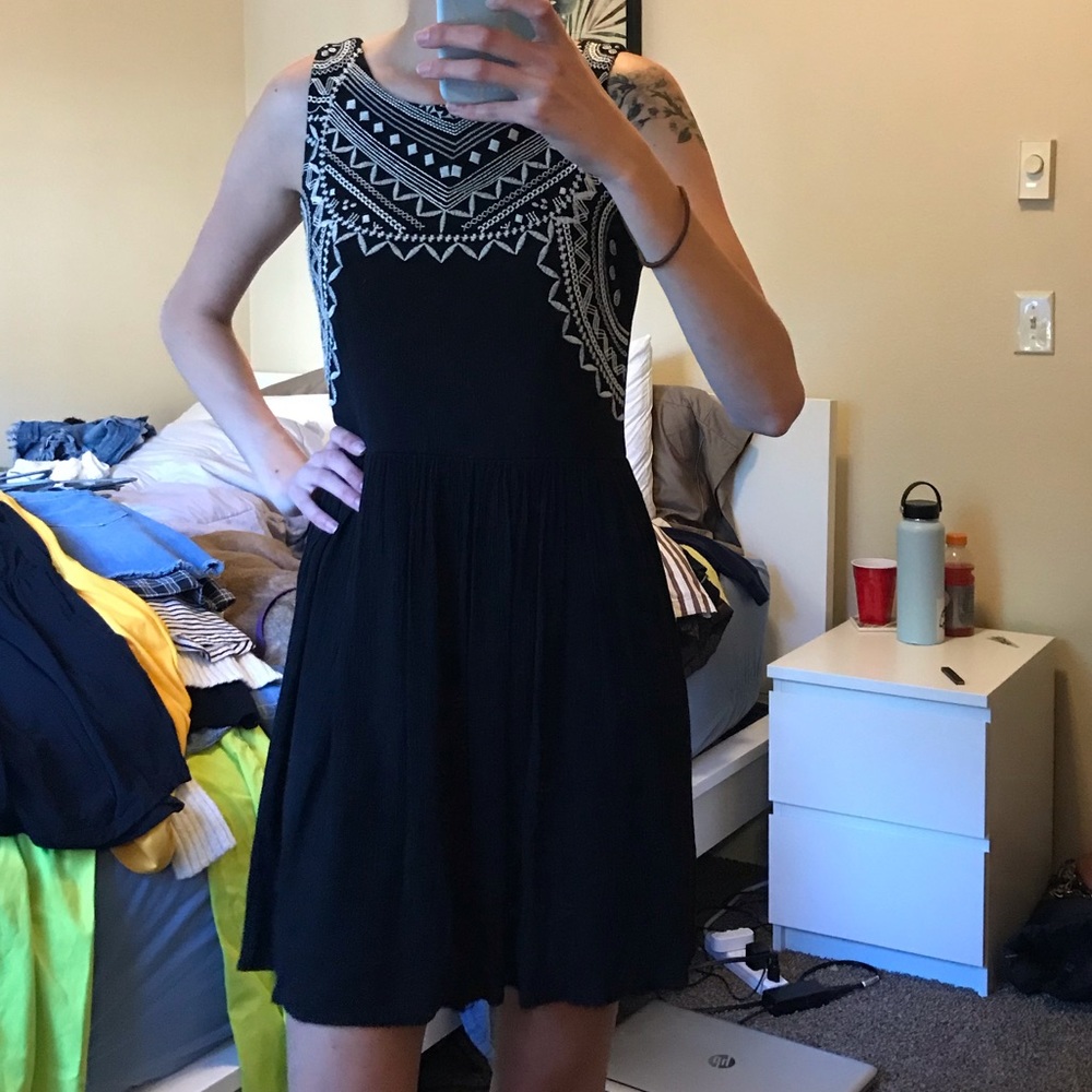 Black and white mini dress